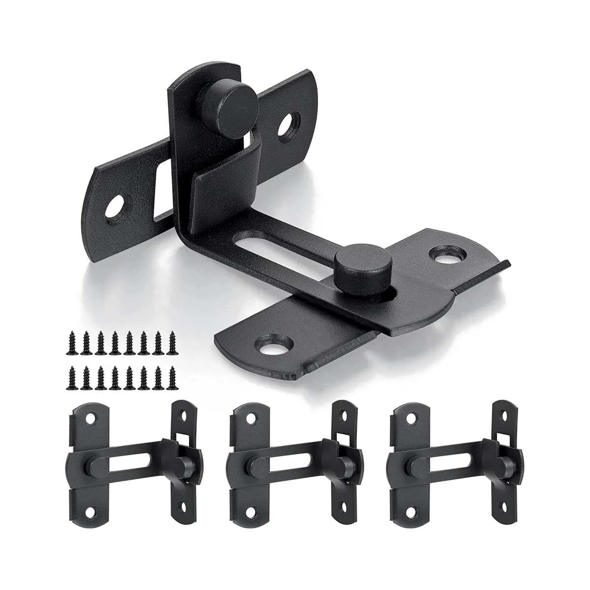 

90 Degree Flip Barn Door Lock Protect Privacy-Security Gate Latch Hook Lock Latch for Barn Sliding Door Antique Lock