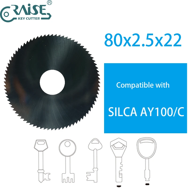 SILCA AY100/C Key Machine Carbide Milling Cutter Flat Slotter SG12W 80X2.5X22 Aftermarket Locksmith Tools