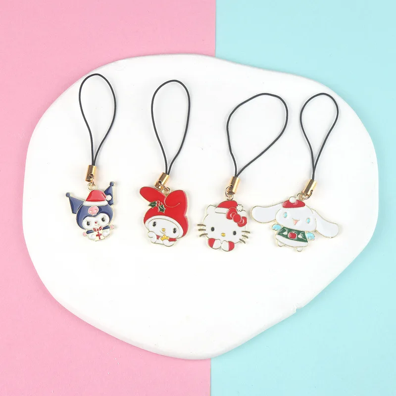

Милый ремешок для телефона Sanrio, Рождественская серия, кулон Kuromi My Melody Kt, цепочка для телефона