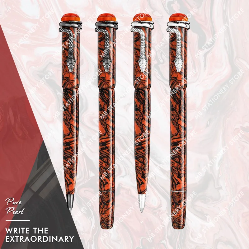 

PPS Serpent Marble Finish Inheritance Series Red&Black MB Fountain / Rollerball / Ballpoint Pen Monte With Exquisite Snake Clip