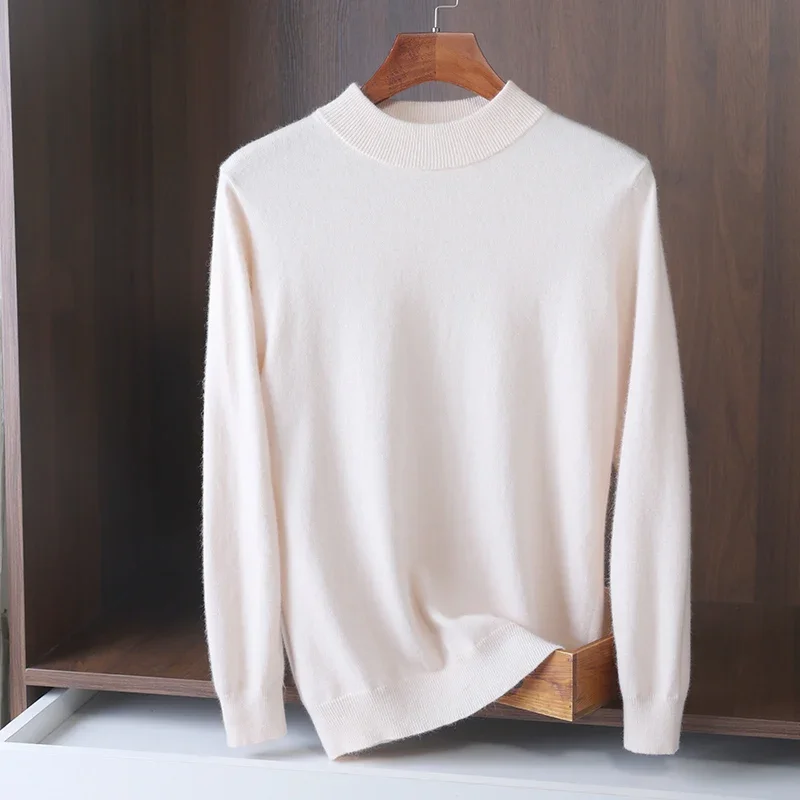 Осень-зима 2024 новые мужские вязаные топы с круглым вырезом мужской свободный