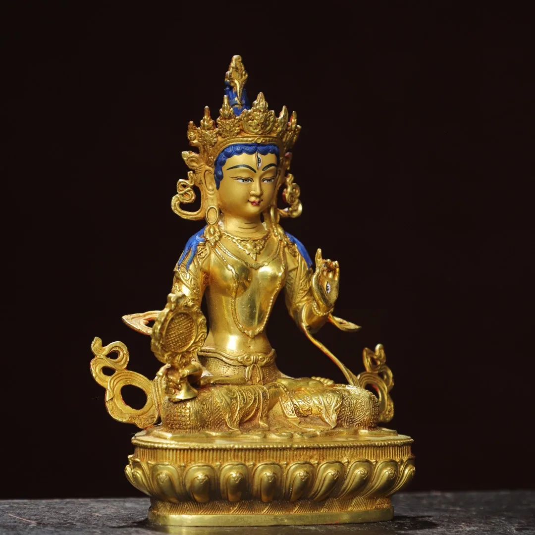 Статуя Будды позолоченная бронзовая 20 см в ширину 8 толщину 0 98 кг