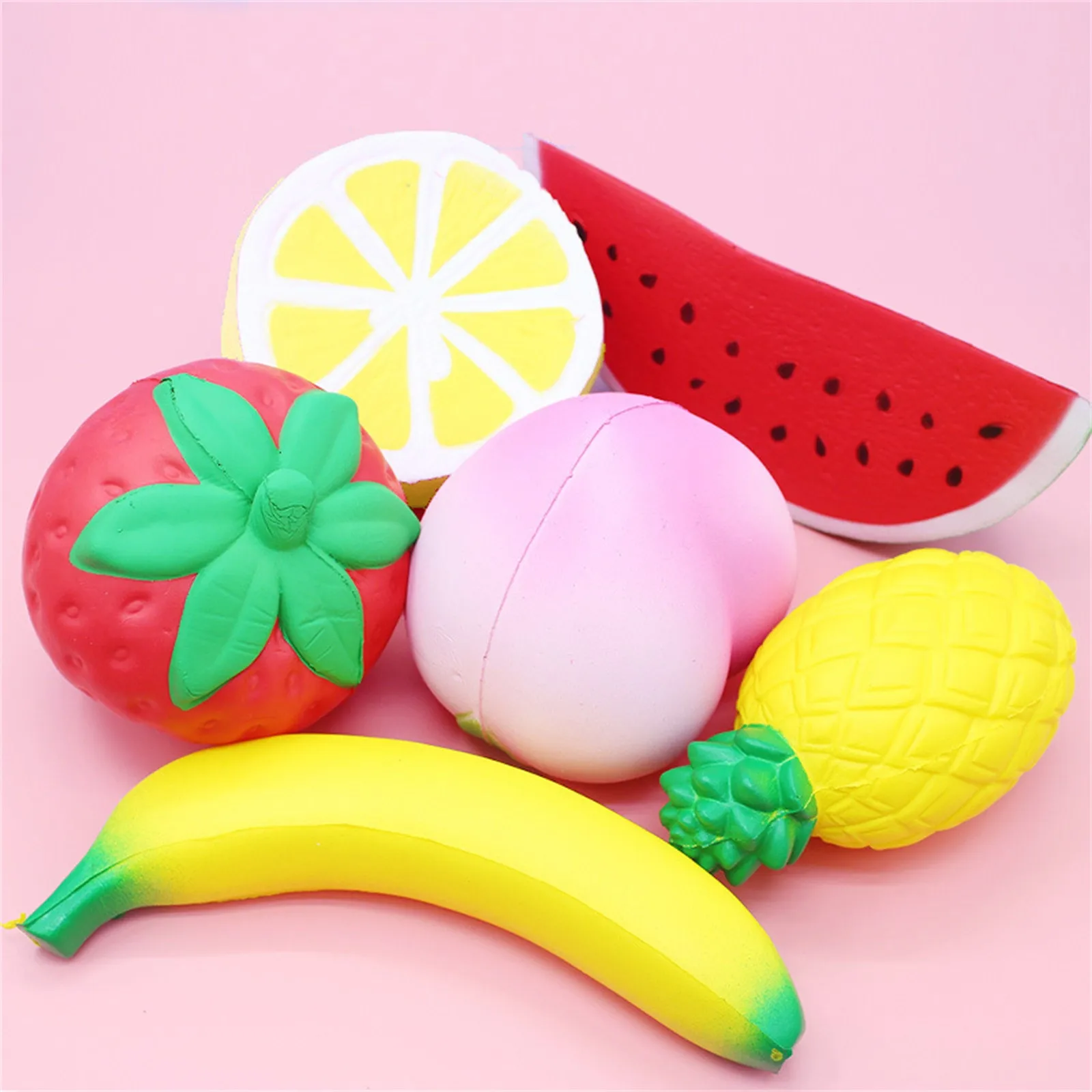 

6pcs Avocado Squishy Fruit Package Peach Watermelon Banana Cake Squishies Slow Rising Scented Squeeze Toy Educational Toys