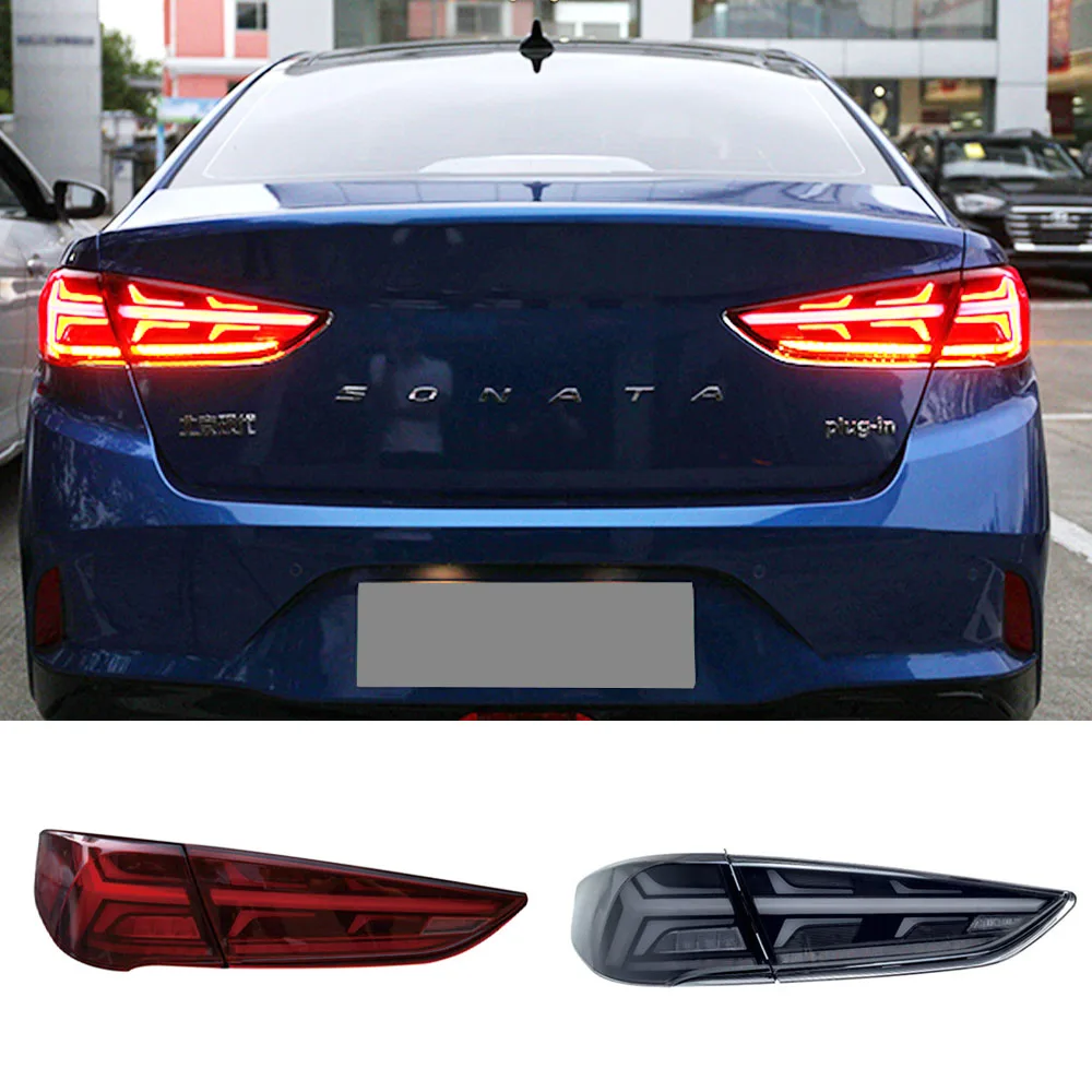 

Car Flashing 1 Pair Car Styling for Hyundai Sonata 9 Taillights 2018-2019 LED Tail Lamp+Turn Signal+Brake+Reverse LED light de