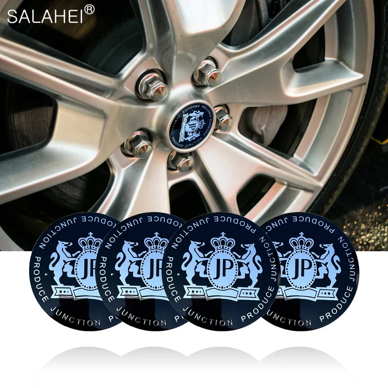 

4Pcs 56mm Car Wheel Center Hub Cap Badge Emblem Sticker Protection For JP Dust-Proof Decal Auto External Decoration Accessories