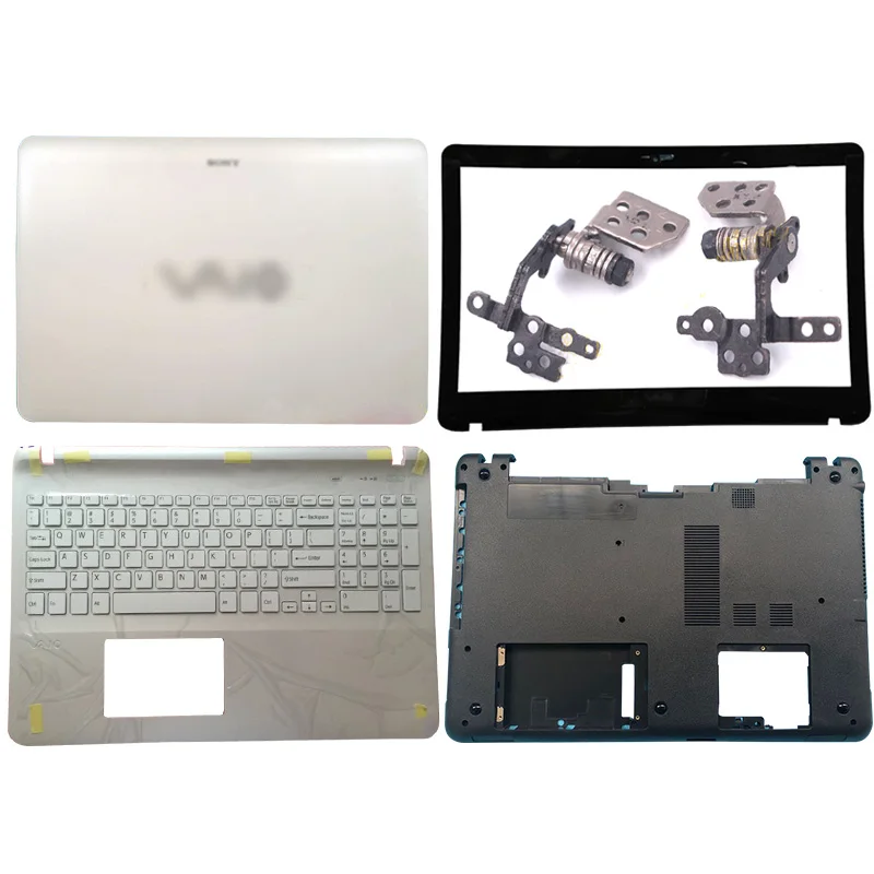 

White Laptop Case LCD Back Cover/Hinges/Palmrest/Bottom case For Sony Vaio SVF15 SVF152 SVF153 SVF152A23T SVF15 FIT15 Notebook