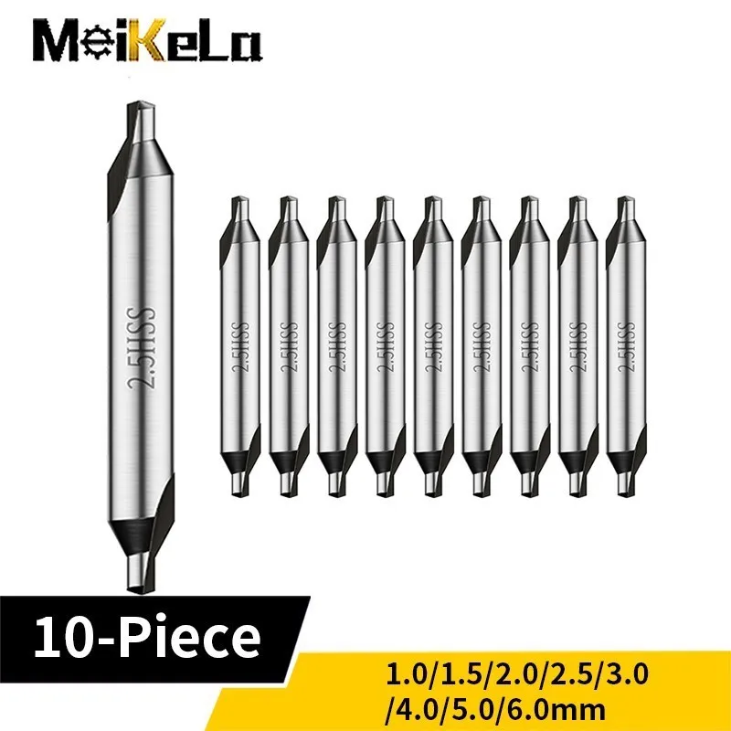 

Meikela HSS Center Drill 10Pcs 1.5-6.0mm Center Drill Bit Set Drill Hole Centering Dril Cutter Drill Bit Set CenterinFordrilling