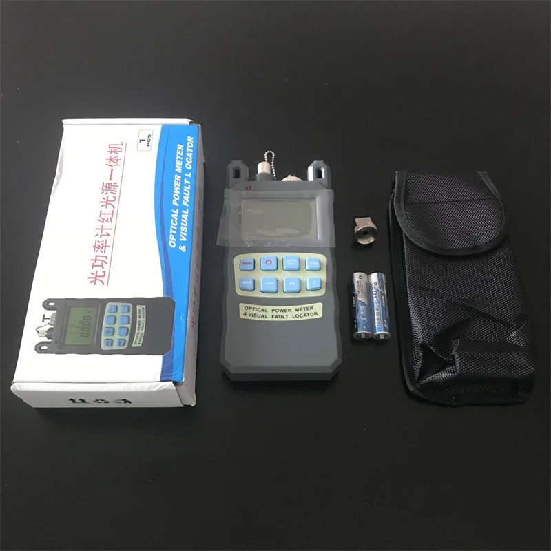 FTTH Fiber Optic Tool Kit OPM All-IN-ONE Fiber Optical Power Meter With 1mw 5KM Visual Fault Locator VFL Tester AUA-80A 2 IN 1
