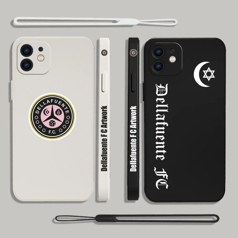 

Dellafuente F C Artwork Phone Case For iPhone 15 14 13 12 11 Pro Max Mini X XR XS SE 2020 8 7 Plus 6S Plus Silicone With Lanyard
