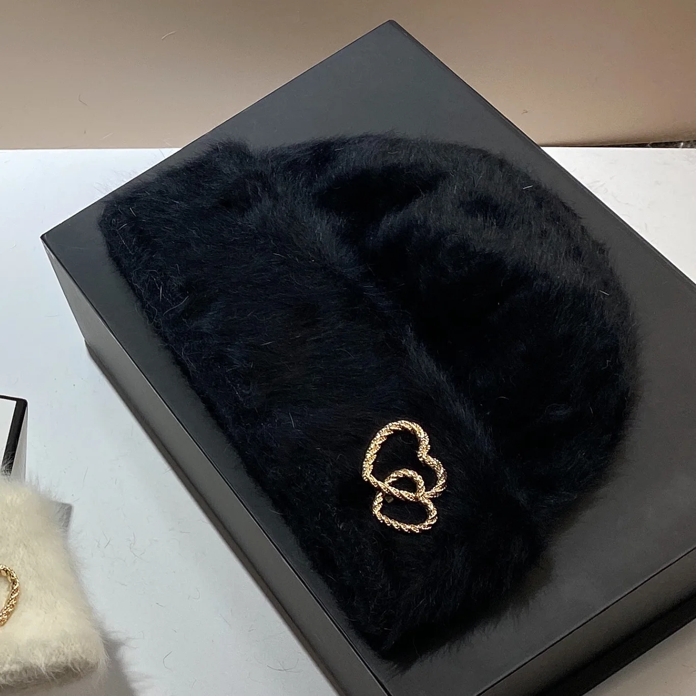 

Winter Beanies Hats For Women Fashion Keep Warm Skullies Rabbit Fur Knitted Hat Female Fold Solid Thick Hat Adult Casual Cap