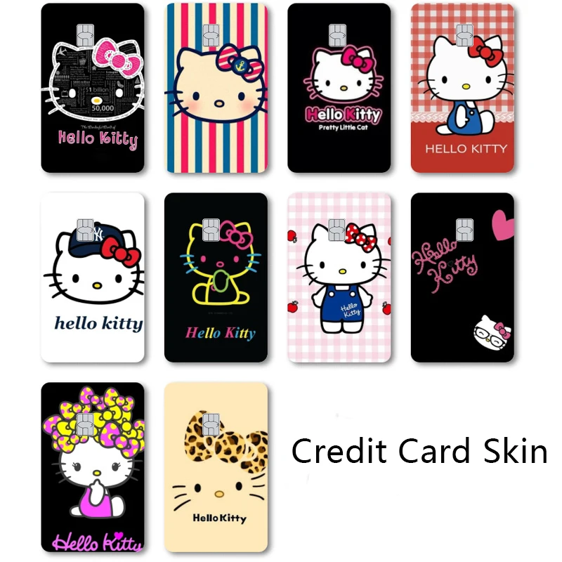 Стикеры для кредитных карт Hello Kitty Sanrios оригинальные стикеры в стиле аниме милые