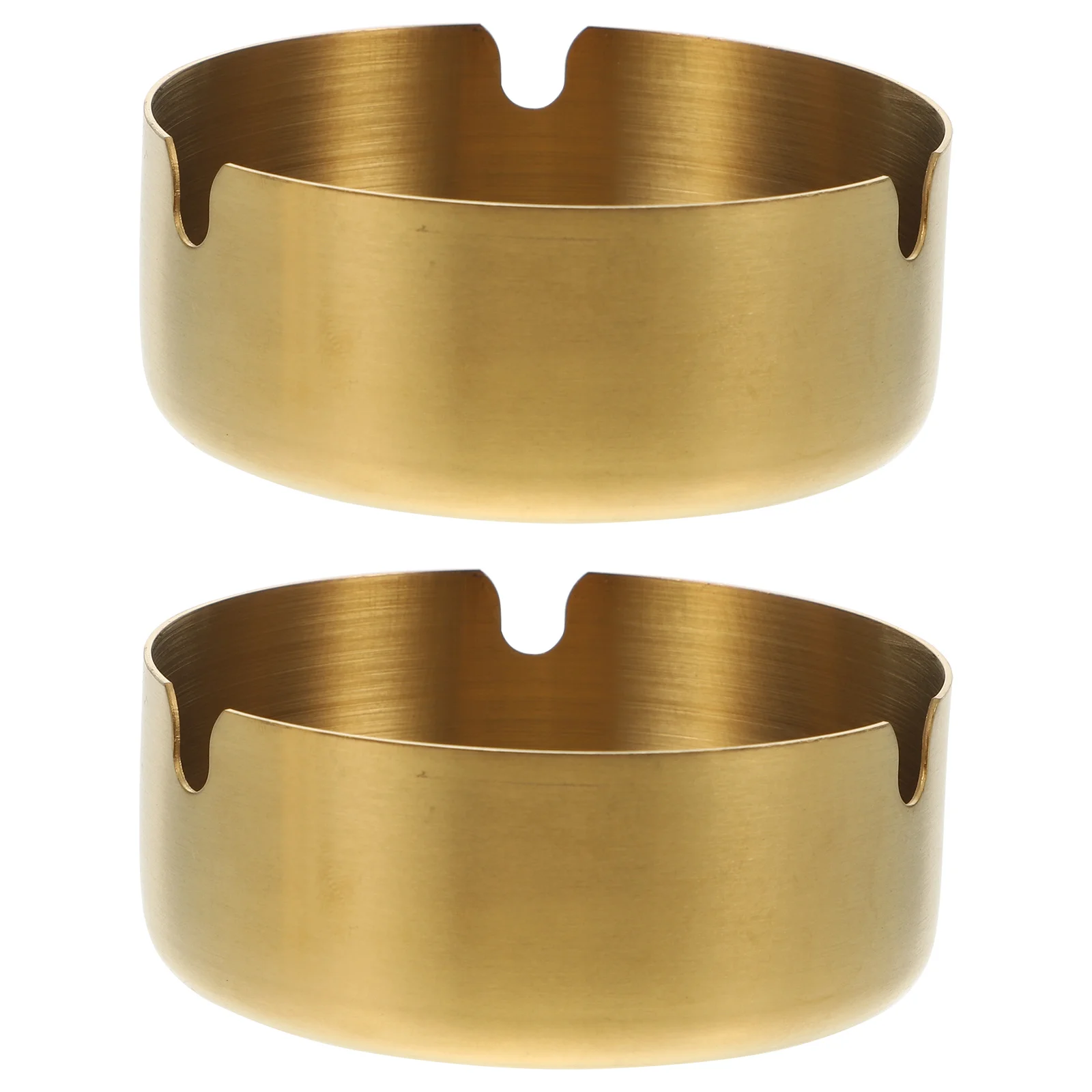

2pcs Home Restaurant Bar Use Ashtray Rounded Stainless Steel Ashtray Containers