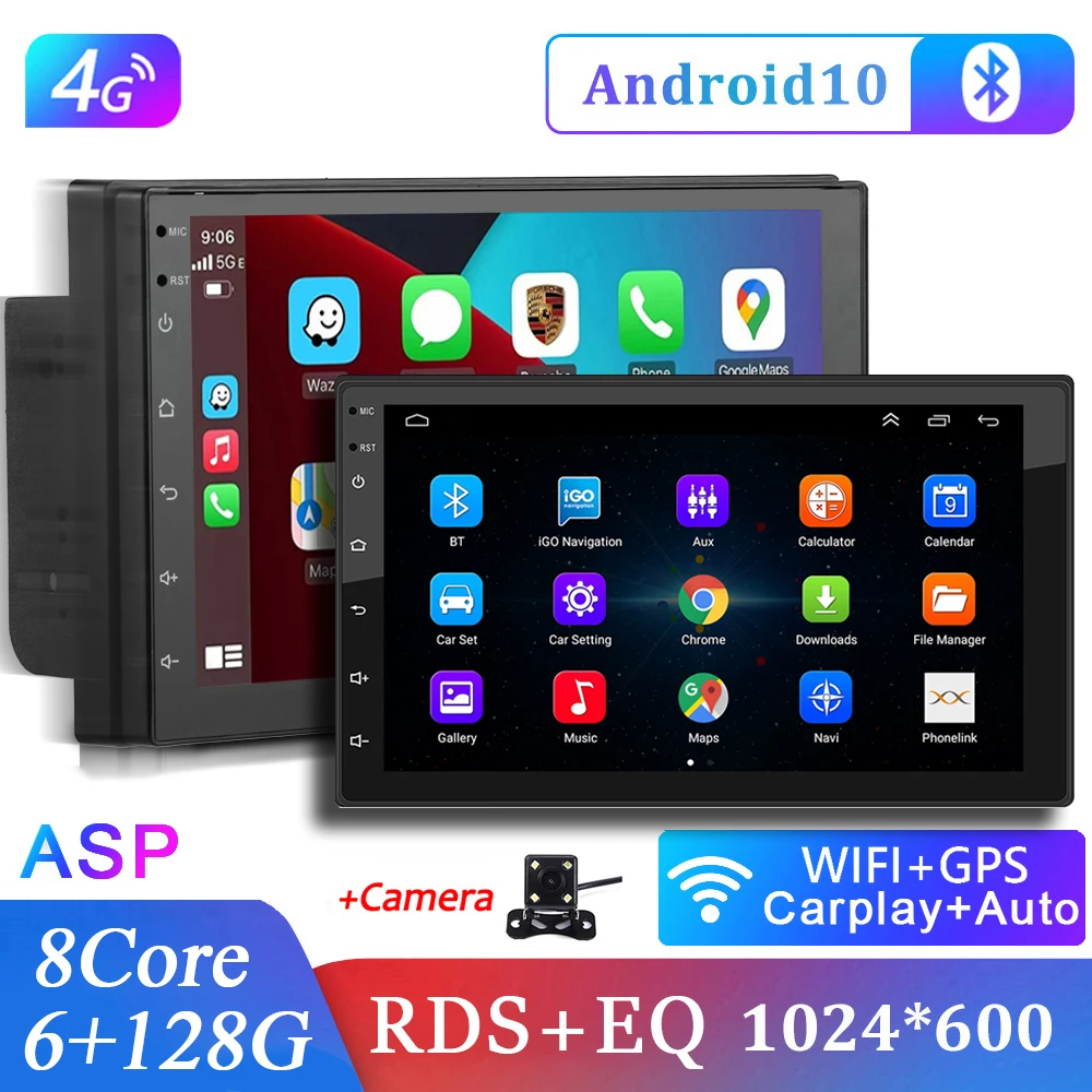 Автомагнитола 6G 128G с GPS 2 din Android 10 0 Универсальная Автомобильная Мультимедийная