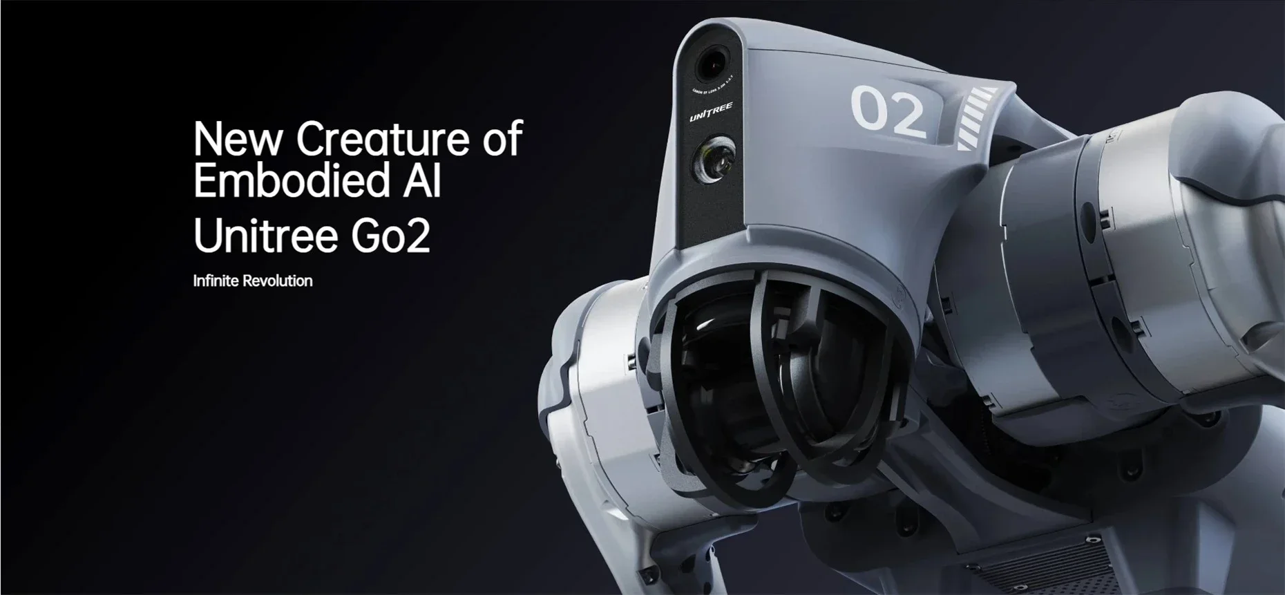 Большая модель робота Unitree Go2 Air AI для собаки. Этодированный интеллект оснащенная