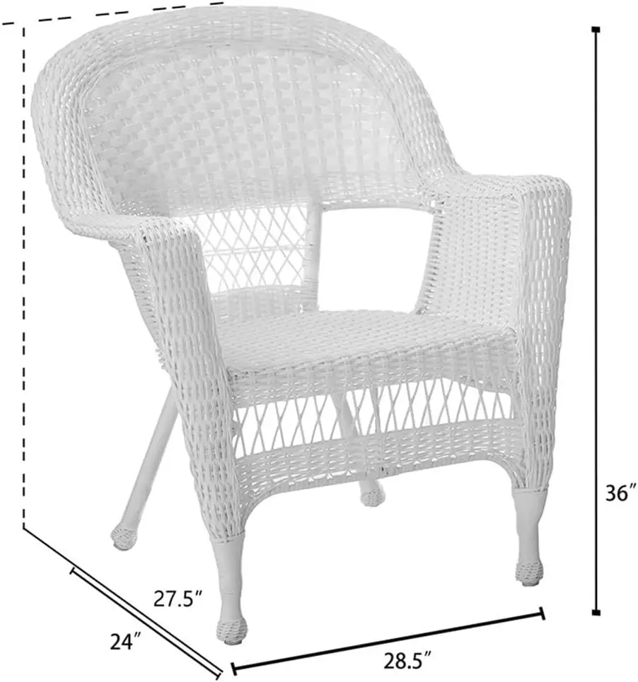 Плетеный стул с синей подушкой набор из 2 шт. белый/W00206-