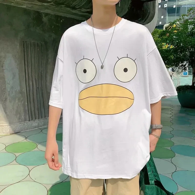 

Летняя футболка гинтама Элизабет с мультяшным принтом с рукавами типа «Люкс» для мужчин и женщин студентов BF Корейская версия свободного п...