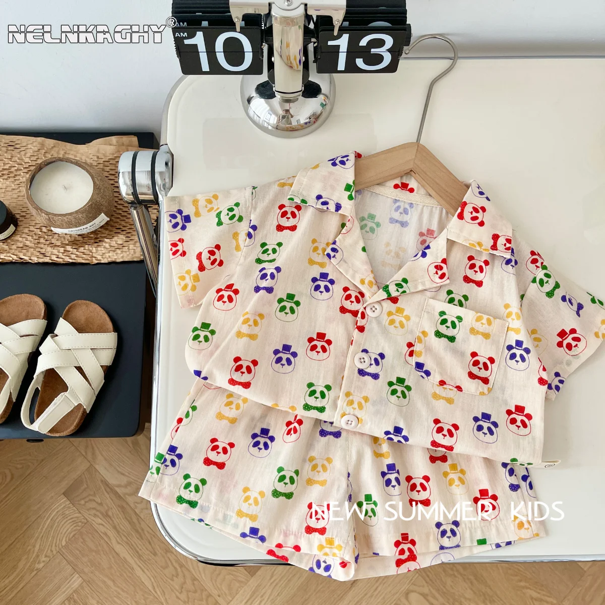 

Fashion Your Little Boy with Our Playful Panda Print Shirt+Shorts Set - Perfect for Summer Fun Kids Baby Children Clothes