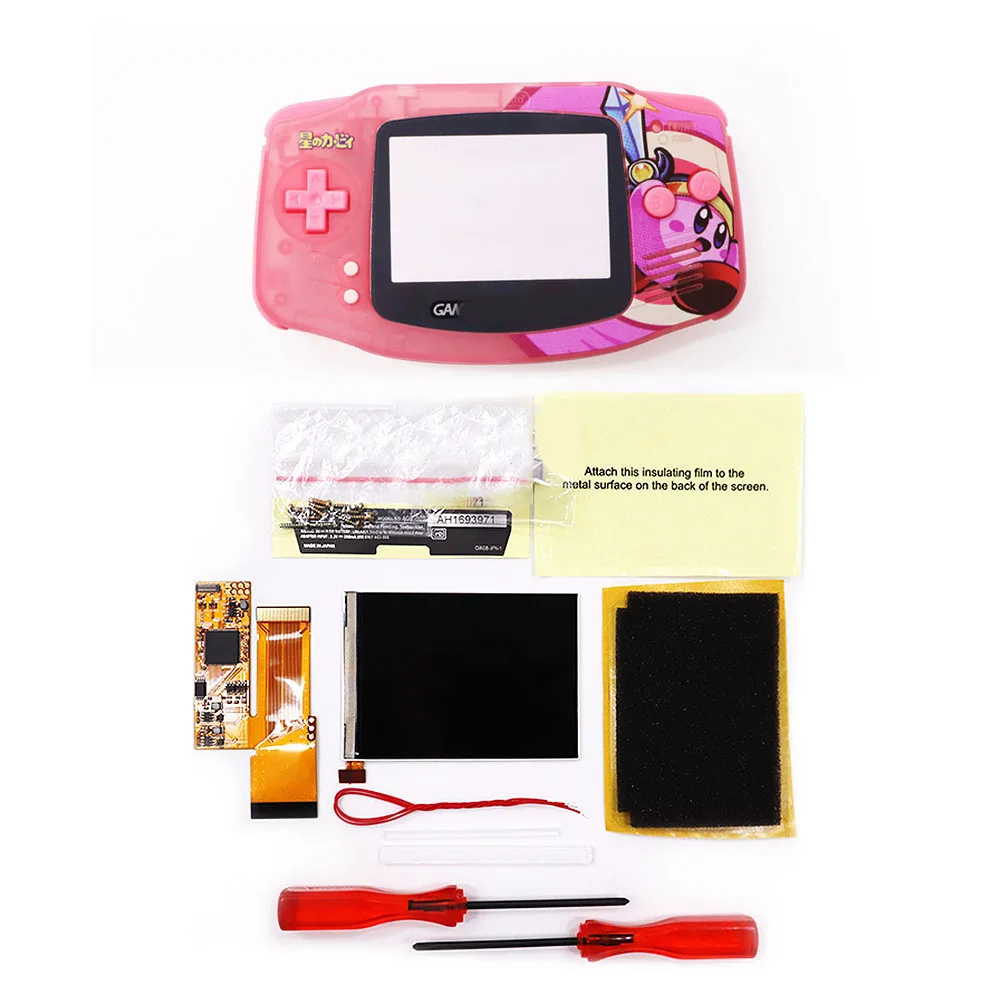 NEW V2 IPS 10 Levels Brightness LCD Screen Kit With Pre-cut UV Printed Customized Housing Shell For Gameboy Advance GBA images - 6