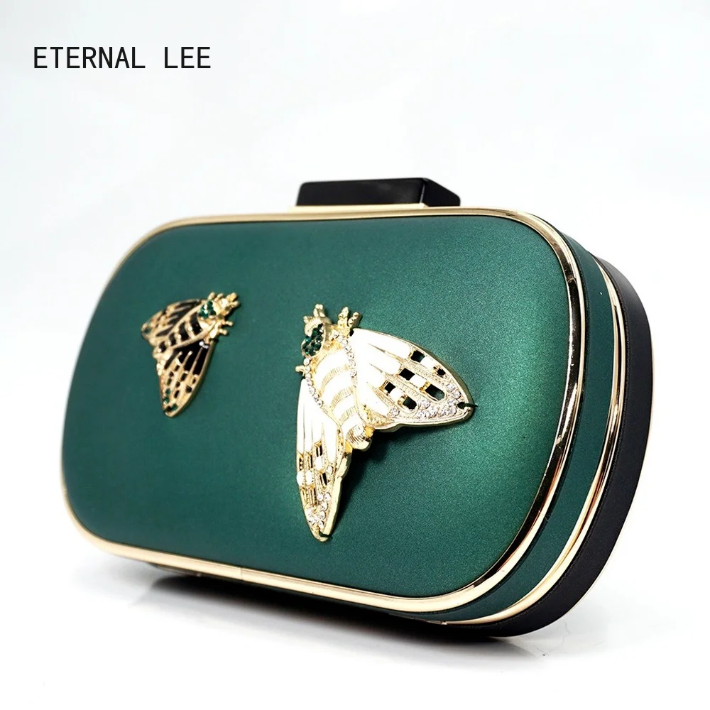 ETERNAL LEE Insect Studded Clutch Bag Shoulder Slung Evening Bags Fashion Handbag
