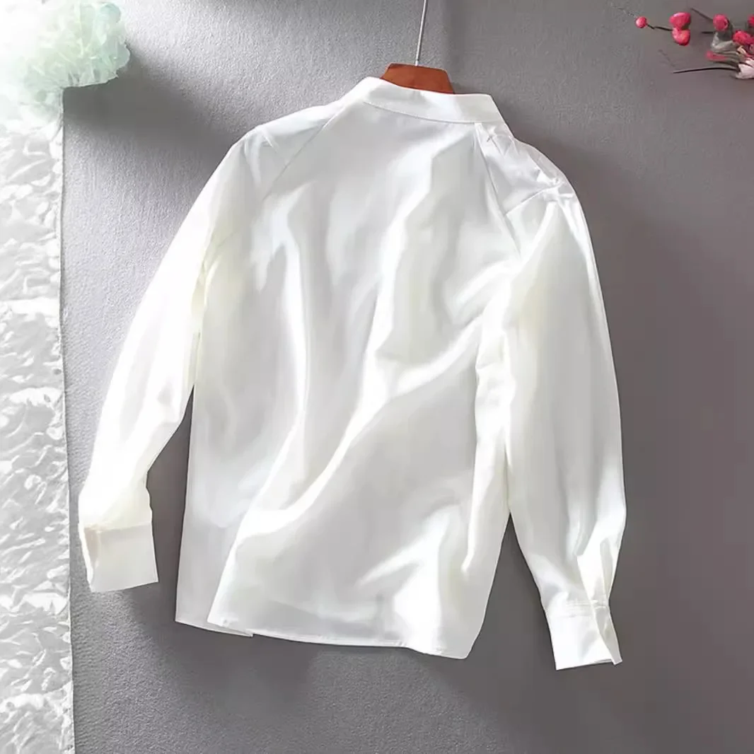 Элегантный шифоновый воротник-стойка с длинными рукавами и вышивкой