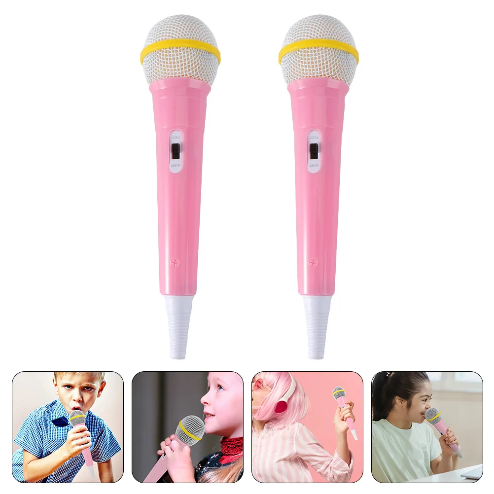 

Microphone Toy Kids Pretend Karaoke Mic Prop Echo Toys Plastic Play Fake Singing Toddlers Machine Costume Birthday Party Funny