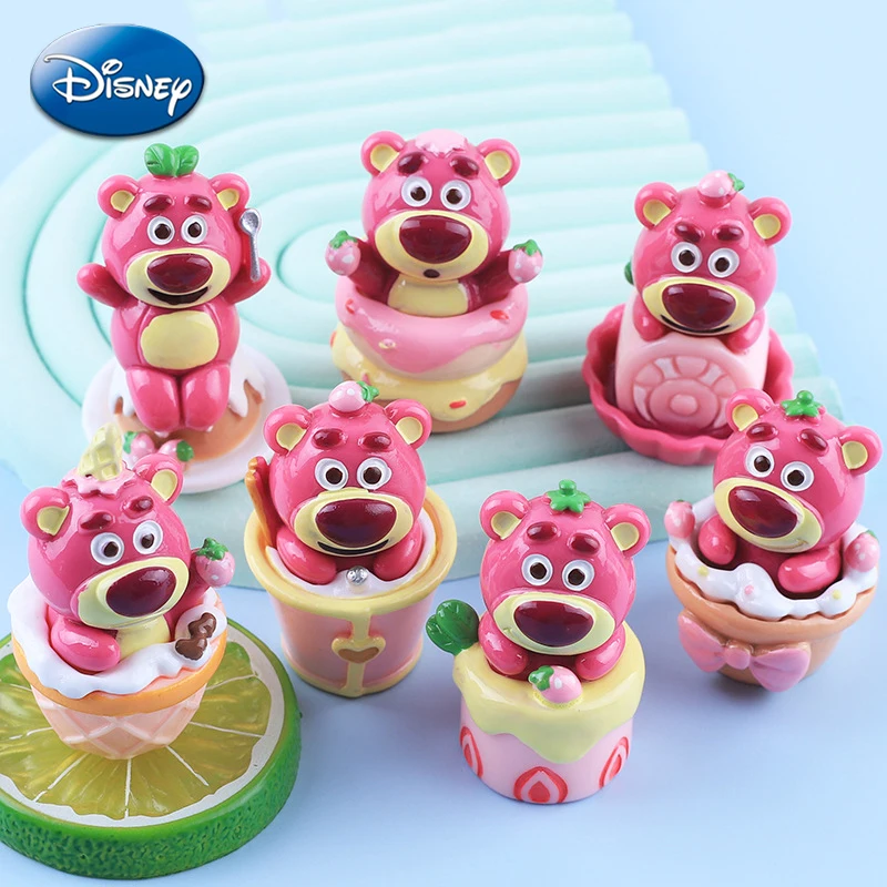 

Disney Lotso Action Figure Toy Story 3 Strawberry Bear Anime Figures Cake Model DIY Cream Glue Figurine Car Decoration Kids Toys