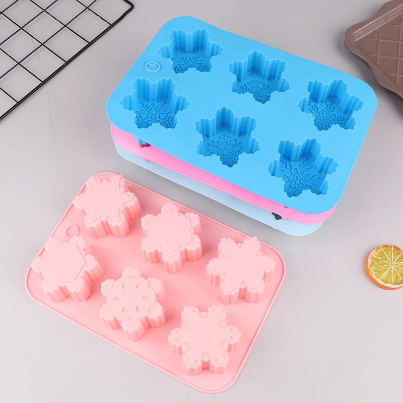 1 шт. 6 полостей силиконовая форма в форме снежинки сделай сам для мыла ручной