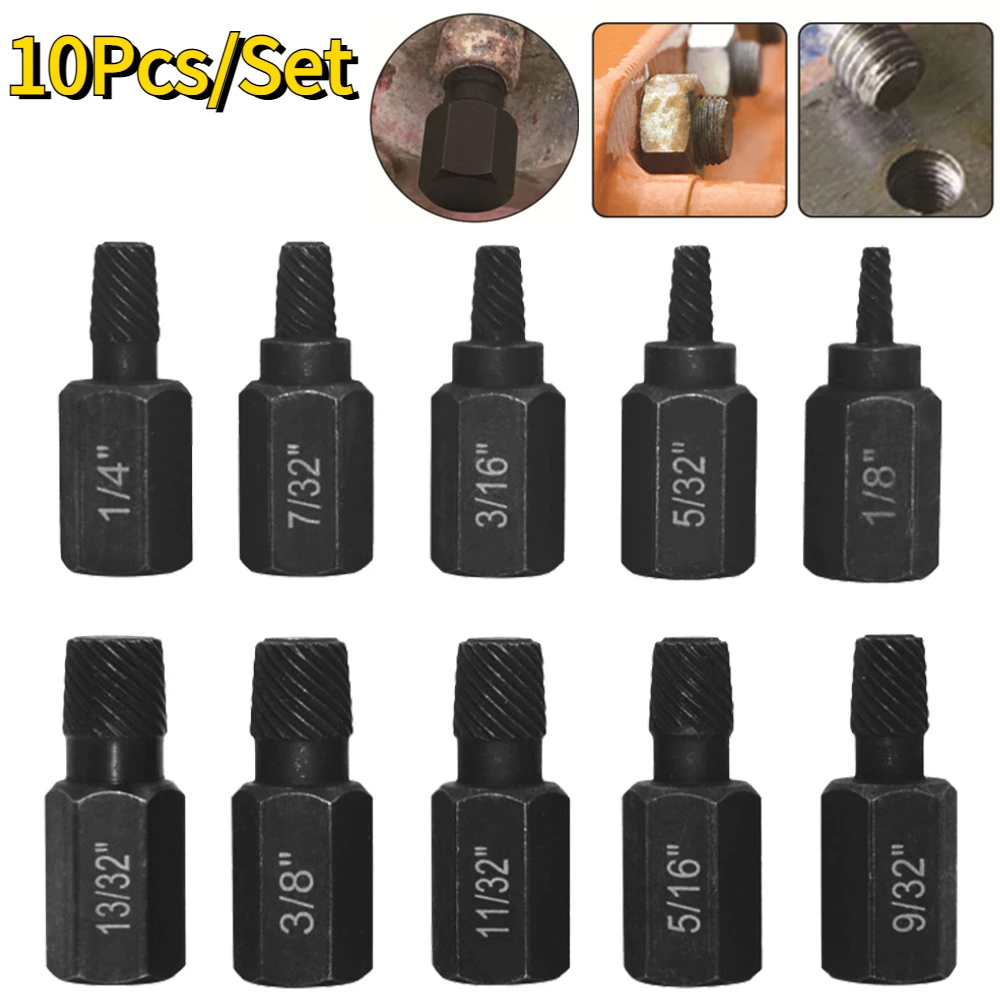 

Bit Tools And Disassemble Stripped Bolt Remover Bolt Demolish Screws Extractor Slip Set Drill 10pcs Screw Broken Teeth Stud