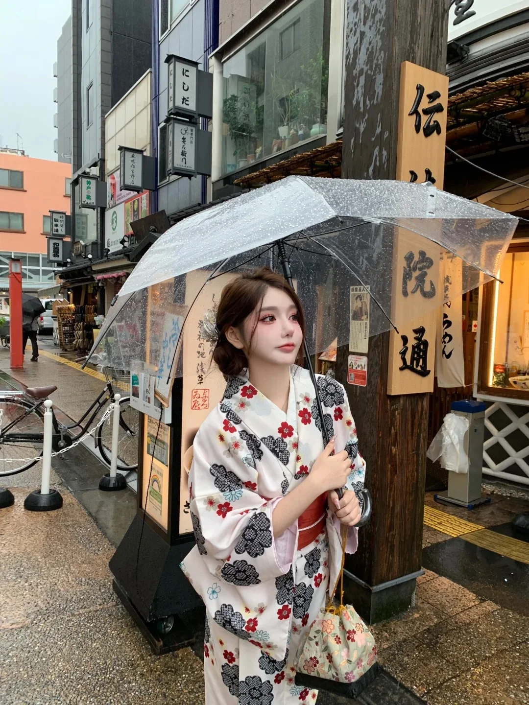 Японское кавайное Розовое Кимоно с принтом сакуры короткий пояс бантом