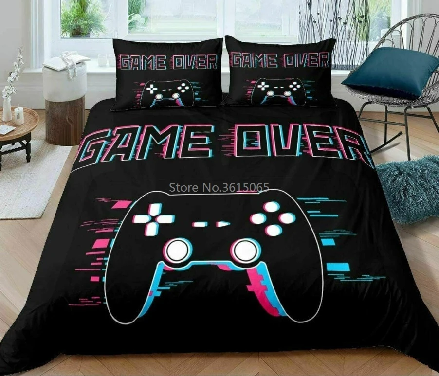 

New Gamepad Bedding Set Modern Gamer Duvet Cover with Pillowcase Kids Boys Girls Cartoon 3d Printed Bed Linen for Bedroom Decor