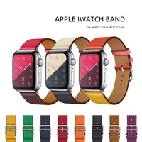 new leather loop bracelet band for apple iwatch series 7 6 5 4 3 se accessories replacement strap for iwatch band 44mm 40mm 45mm