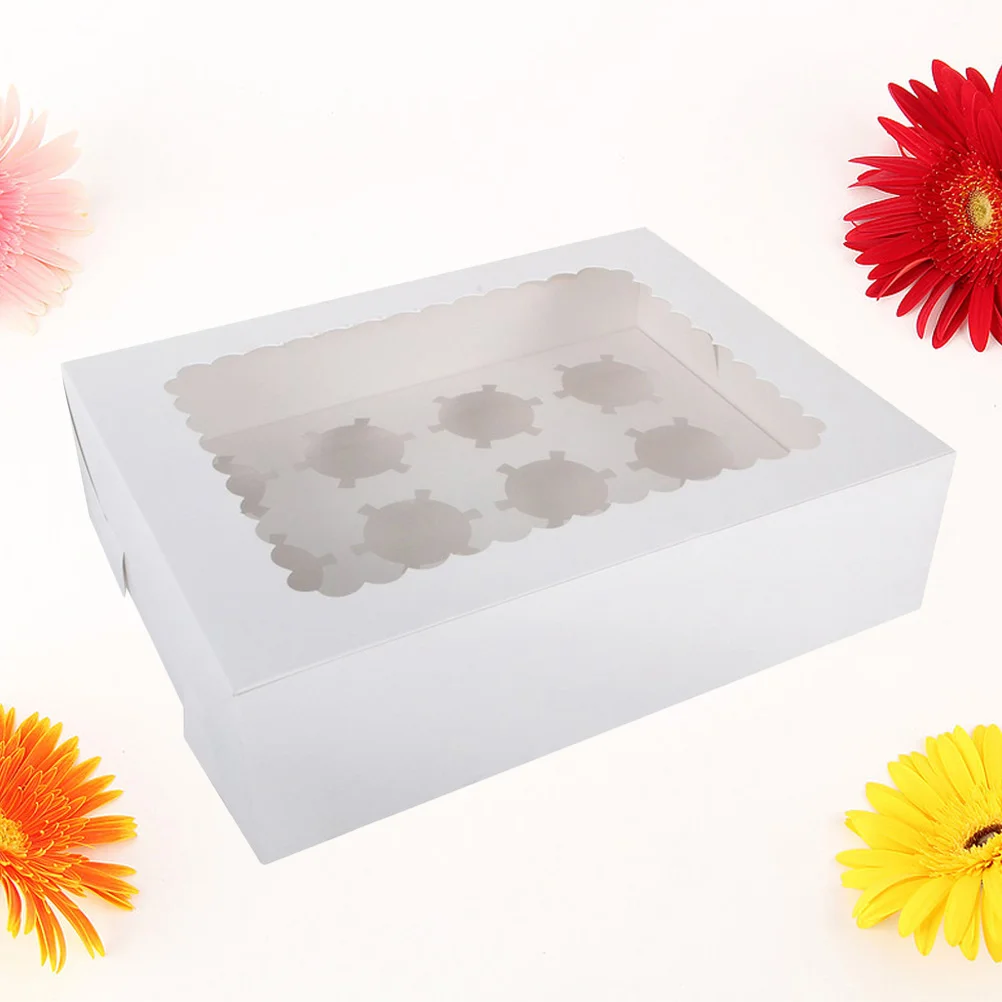 

12-Cavity Cupcake Box Container Christmas Gift Packaging Treat Gift Box Bakery Carrier Box Cupcake Carrier