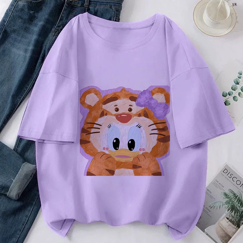 

Женская футболка с принтом Дейзи Дак, фиолетовая футболка в стиле Харадзюку, модная футболка, Новинка лета 2022, Y2k