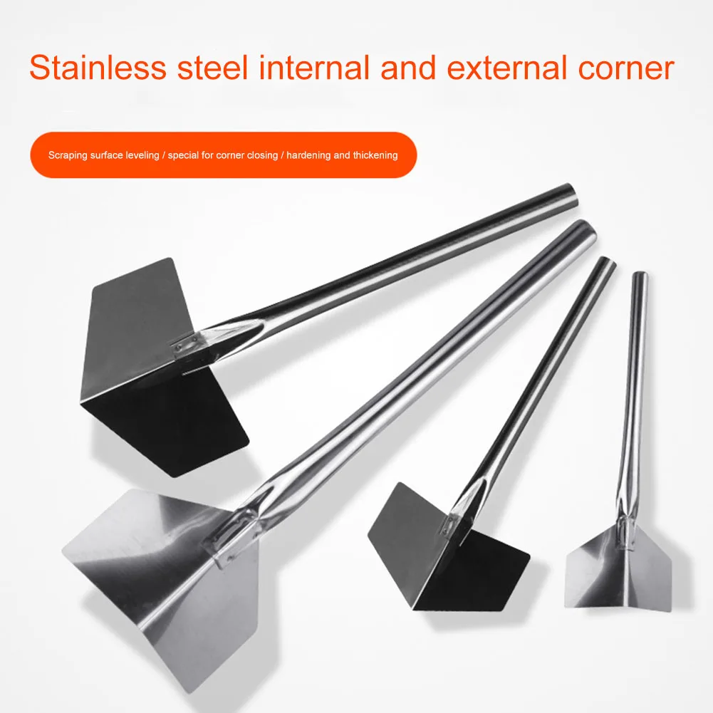 

Stainless Steel Drywall Corner Scraper Putty Knife Yin Yang Shovel Finisher Cleaning Stucco Removal for Floor Wall Ceramic Tile