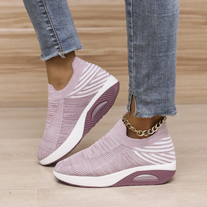 Women Sneakers Platform Shoes Woman Breathable Wedge Heel Women's Shoes Soft Bottom Female Plus Size Casual Loafers Promotion