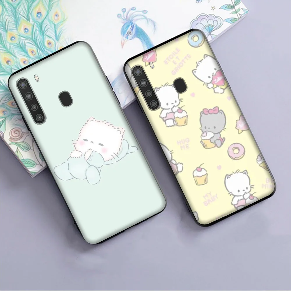 Nya Ni Nyu Nye Nyon Monkichi Cover for OPPO A78 A77 A77S A74 A17 A17K A16 A16K A16S A54 A54S A96 A38 Black Phone Case