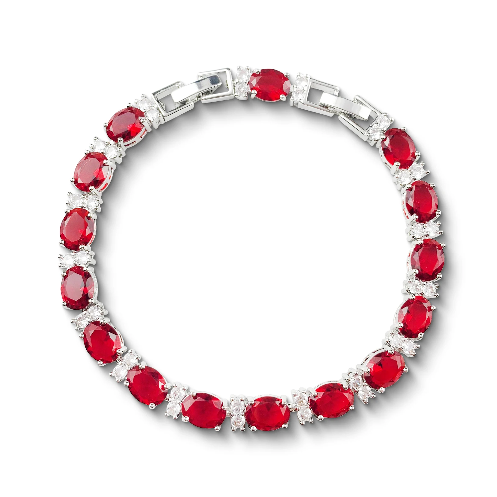 

Queenme Tennis Bracelet for Women Oval Cut Shape Cubic Zirconia Birthstone Gemstone Plated 925 Sterling Silver Bracelets Jewelry