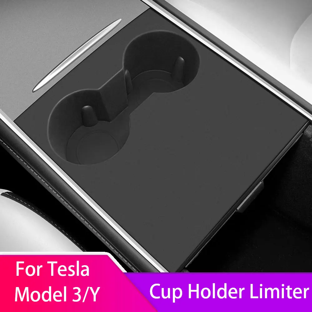 

For Tesla Model 3 Y 2021-2023 Newest Car Silica gel Cup Holder Limiter Water Slot Slip Limit Clip Ashtray 1PC