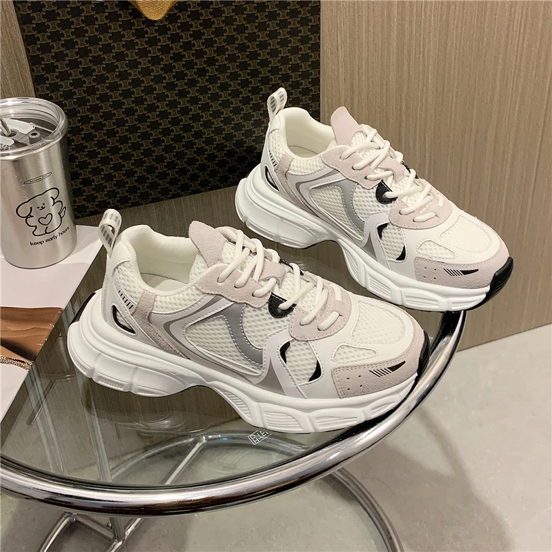 New Fashion Women Sneakers Flats Platforms Casual Shoes Woman Thick Bottom Real Leather Round Toe Ladies Sneakers