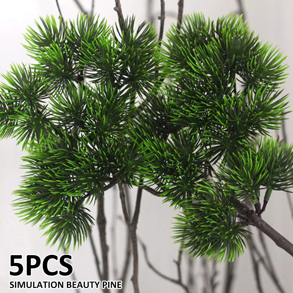 

5Pcs Artificial Pine Needles Reusable Simulated Beauty Pine Realistic Decorative Welcome Guests Pine Leaves for Garden Home