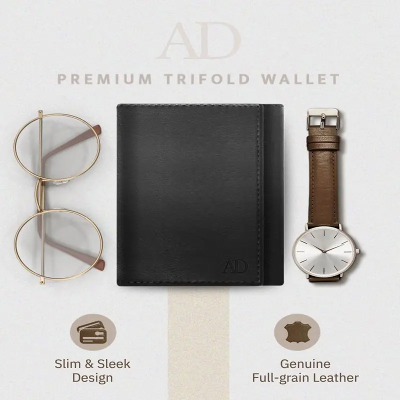 

Slim, Sophisticated RFID-Blocking Wallets For Men With ID Window - Perfect Gifts For Men To Keep Their Money And ID Secure.