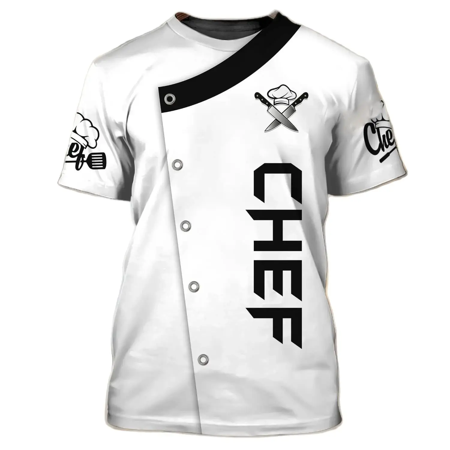 

2023 New Men's Chef T-shirt Extra Large Top 3D Print T-shirt Men's Casual Fashion Summer Round Neck Short Sleeve