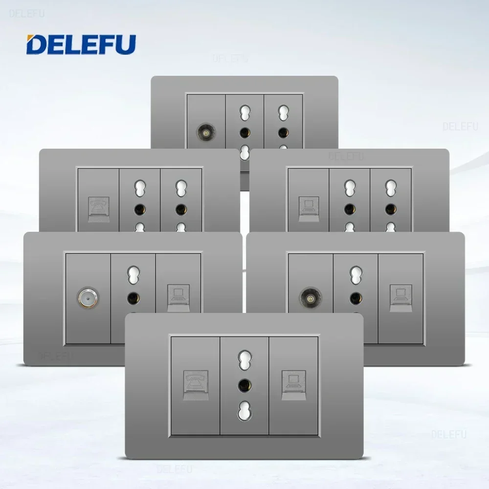 Серая огнестойкая панель из поликарбоната DELEFU Итальянский стандарт 118*74 мм