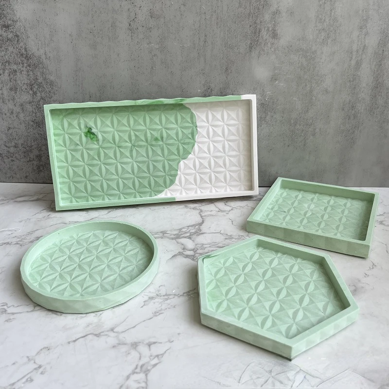 

Форма в виде четырехлистного клевера, гексагональная круглая прямоугольная подставка, поднос для хранения из гипсокартона, блюдце, силикон...