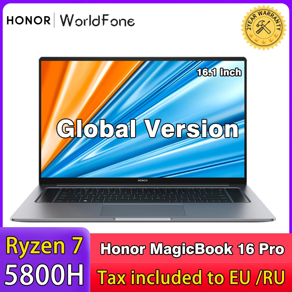 Huawei Honor MagicBook 16 Pro Laptop 144Hz AMD Ryzen R7 5800H GTX 1650/RTX 3050 16GB DDR4 512GB Windows 10 Pro Notebook Computer