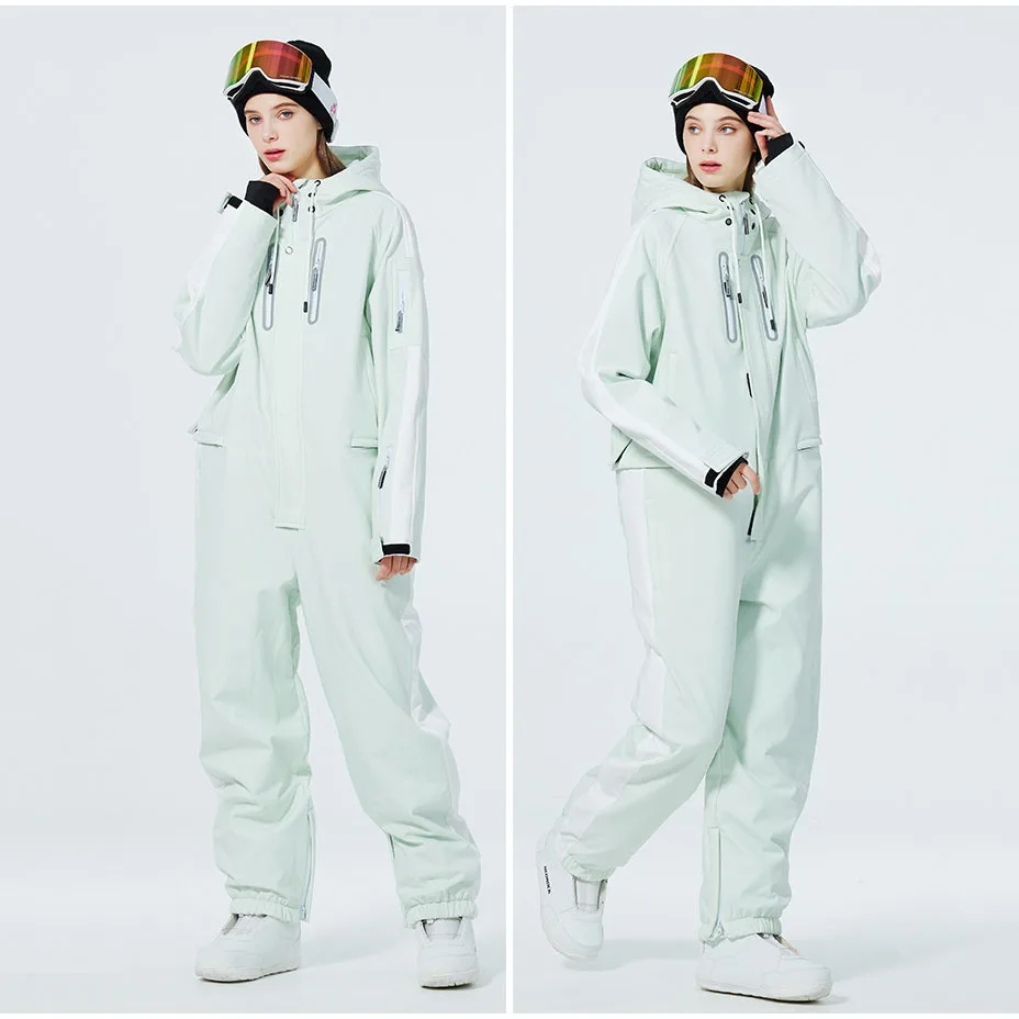 Лыжный комбинезон для мужчин и женщин цельный лыжный костюм зимний уличный
