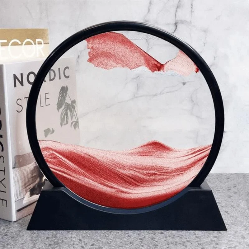 

3D картина с сыпучим песком для гостиной, крыльца, украшение для дома, настольное декомпрессионное стекло, часы, стекло, жидкость, движение, п...