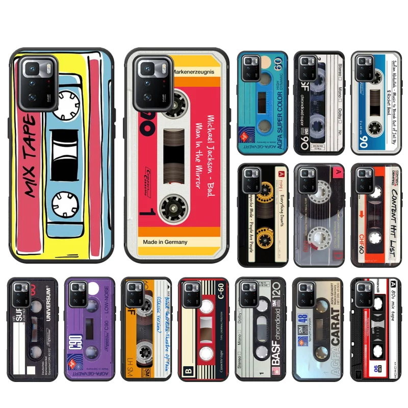 

Phone Case For Xiaomi Redmi Note 12 Pro 11S 11 10 Pro 9Pro Note9 10S Redmi 10 9C Vintage Cassette Tape Retro Case