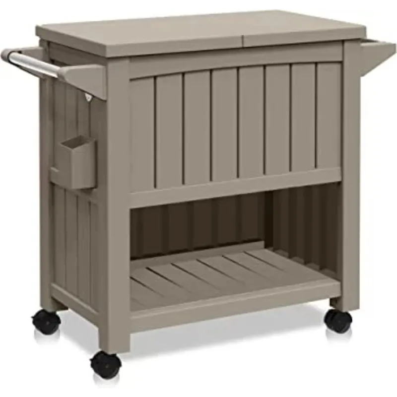

Patio Kitchen Cart for Outdoor Use, 3-in-1 Rolling Barcart, Weather Safe, Water Resistant, Easy to Assemble, Us