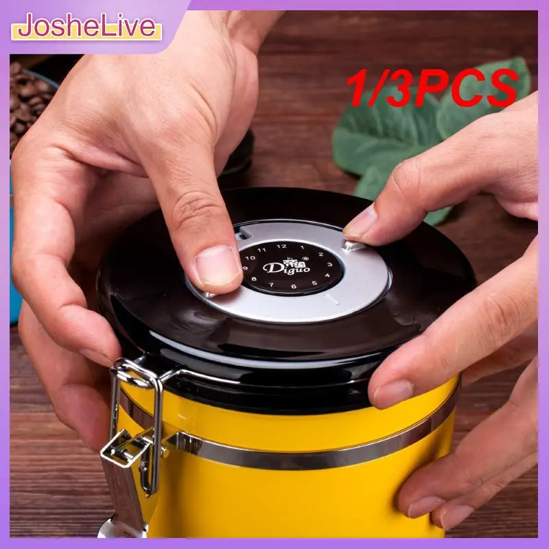 

1/3PCS Coffee Container Large Airtight Stainless Steel Coffee Tea Sortage Canister Black Kitchen Sotrage Cans Canister for